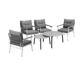 Verdana 6 Piece Outdoor Lounge Set White