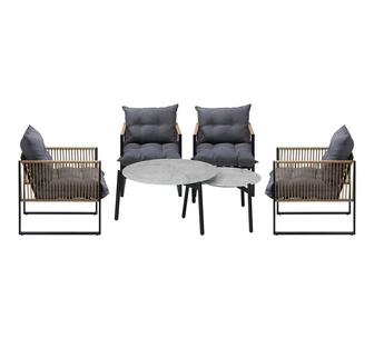 Verdana 6 Piece Outdoor Lounge Set Brown