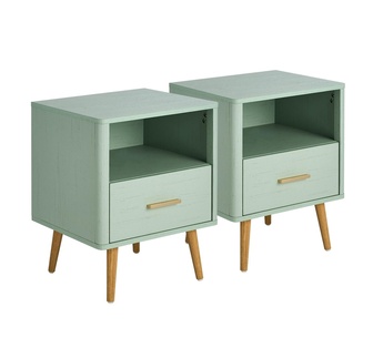 Vesta Set of 2 Bedside Table Green