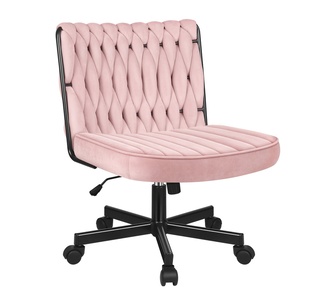 Vessa Pink Velvet Armless Office Chair