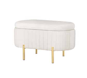 Vespera White Rectangle Storage Ottoman
