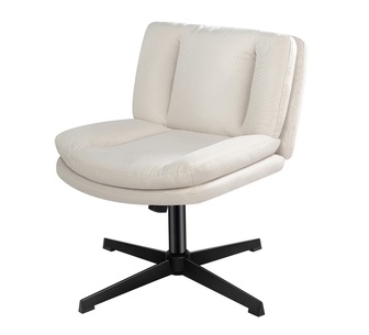 Malevy Beige Fabric Armless Office Chair