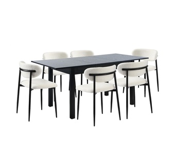 Vonna 4 Seater Black Extendable Dining Table Set