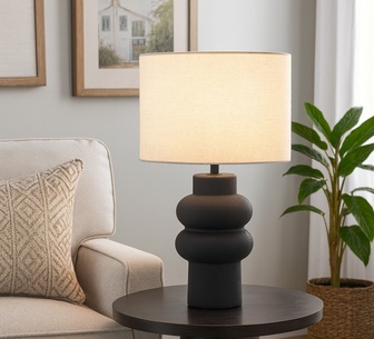 Vynra Black Ceramic Table Lamp