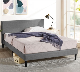 Welling King Single Dark Grey Fabric Kids Bed Frame