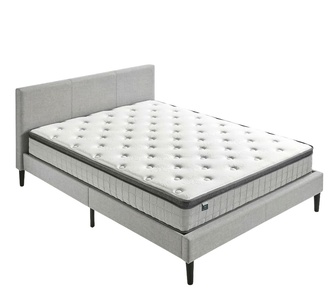 Welling Light Grey Bed Frame & Napa King Mattress Package