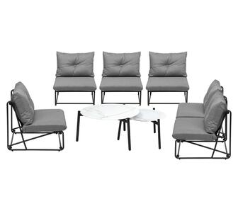 Wright 8 Piece Outdoor Lounge Set Grey