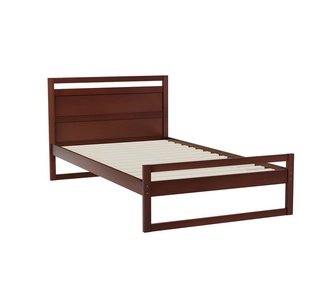 Wilbert King Single Walnut Wooden Bed Frame