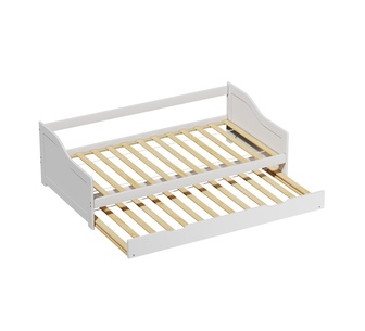 Willa King Single White Bed Frame with Trundle