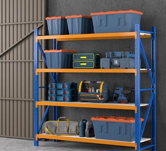 Wiley 2x2x0.6m Orange Blue Storage Shelf