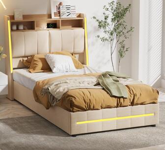 Winora King Single Beige Gaslift Frame w/ Storage&USB Ports
