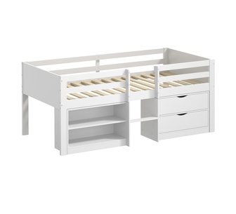 Winkie Single White Bed Frame with Multifunctional Storage