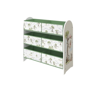 Winnie The Pooh 6 Drawers Green Kids Storage