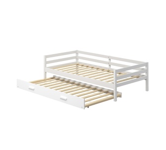 Wispie Single White Bed Frame with Pull-Out Trundle