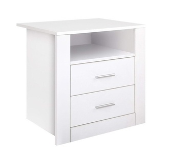 Wreath 2 Drawer Bedside White