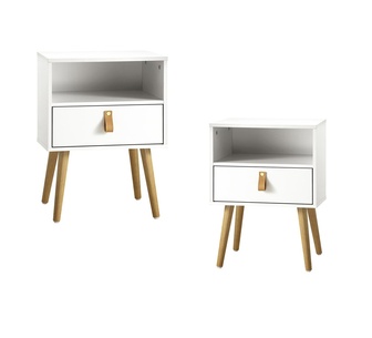 Xavier Set of 2 Bedside Tables White