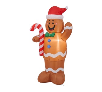 Berryflatable Christmas 5ft LED Inflatable Gingerbread Man