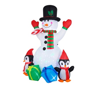Berryflatable Christmas 6ft LED Inflatable Snowman Penguin