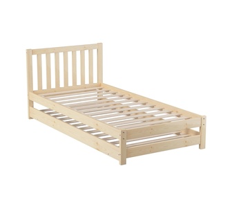 Xyriel Single Natural Kids Bed with Trundle
