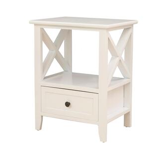 Set of 2 Ayee 1 Drawer White Bedside Table