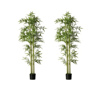 Set of 2 Ylena Bamboo Tree 150cm Green Artificial Plant