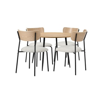 Yvonne 4 Seater Dining Set Natural/Black