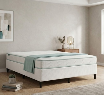Zabi White Ensemble Bed Base & Helen Double Mattress Package