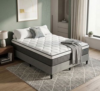 Zabi DarkGrey Ensemble BedBase & Arla Double MattressPackage