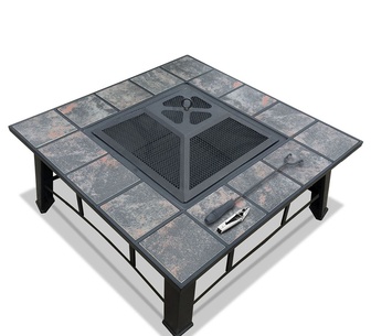 Blaze 4-In-1 Table Black Fire Pit BBQ Grill Ice Bucket