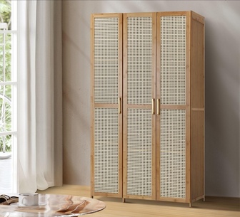 Zaila 3 Doors Natural Wardrobe