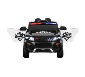 Zander Kids Black Ride-On Remote Police Car
