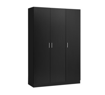 Zariah 3 Door and 5 Shelf Black Cabinet