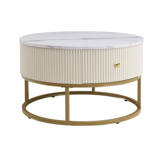 Zebbiana 70cm White Gold Coffee Table