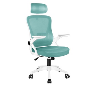 Zoriel White Cyan Office Chair