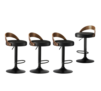 Set of 4 Orville Faux Leather Adjustable Barstools