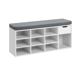 Pinto Shoe Shelf Bench 104W 1 Drawers White