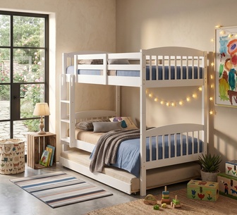Chelsea King Single Bunk with Trundle White