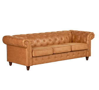 Carlotta 3 Seater Tan Chesterfield Sofa