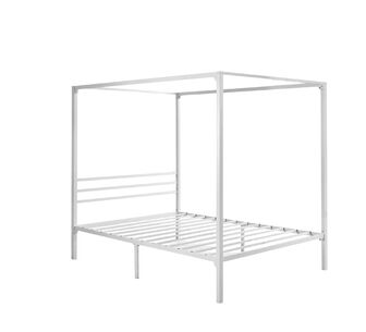 Alicia Canopy Single Bed Frame White