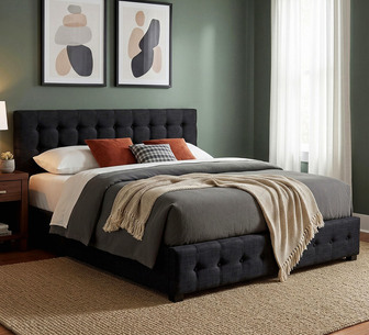 Jake Gas Lift Bed Dark Grey King
