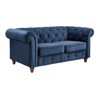 Carlotta 2 Seater Navy Chesterfield Sofa