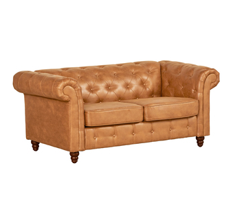 Carlotta 2 Seater Tan Chesterfield Sofa