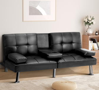 Benji Faux Sofa Bed Black