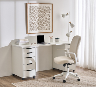 ENHANCE DESK 10 DRAWER WHITE