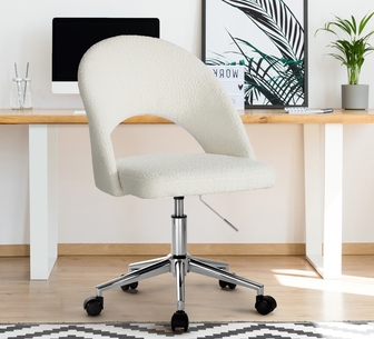 Keziah Home Office Chair Boucle White