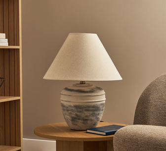 Katara 47cm Rustic Terracotta Table Lamp Beige