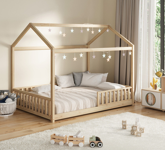 Luther Double Kids House Bed Frame Natural