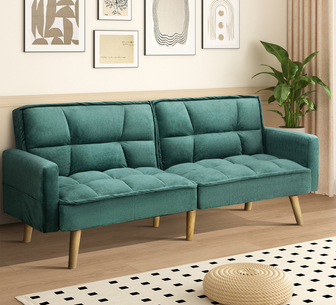 Kamden Convertible Velvet Sofa Bed Green