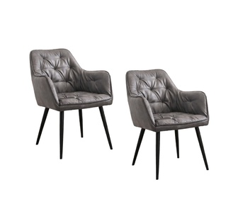 Set of 2 Capri Grey Dining Chairs