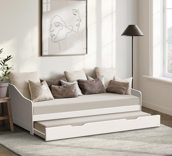 Willa Single Bed with Trundle White